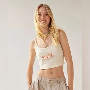 Urban Outfitters Tropical Terrycloth Embroidered Cami Tank Top